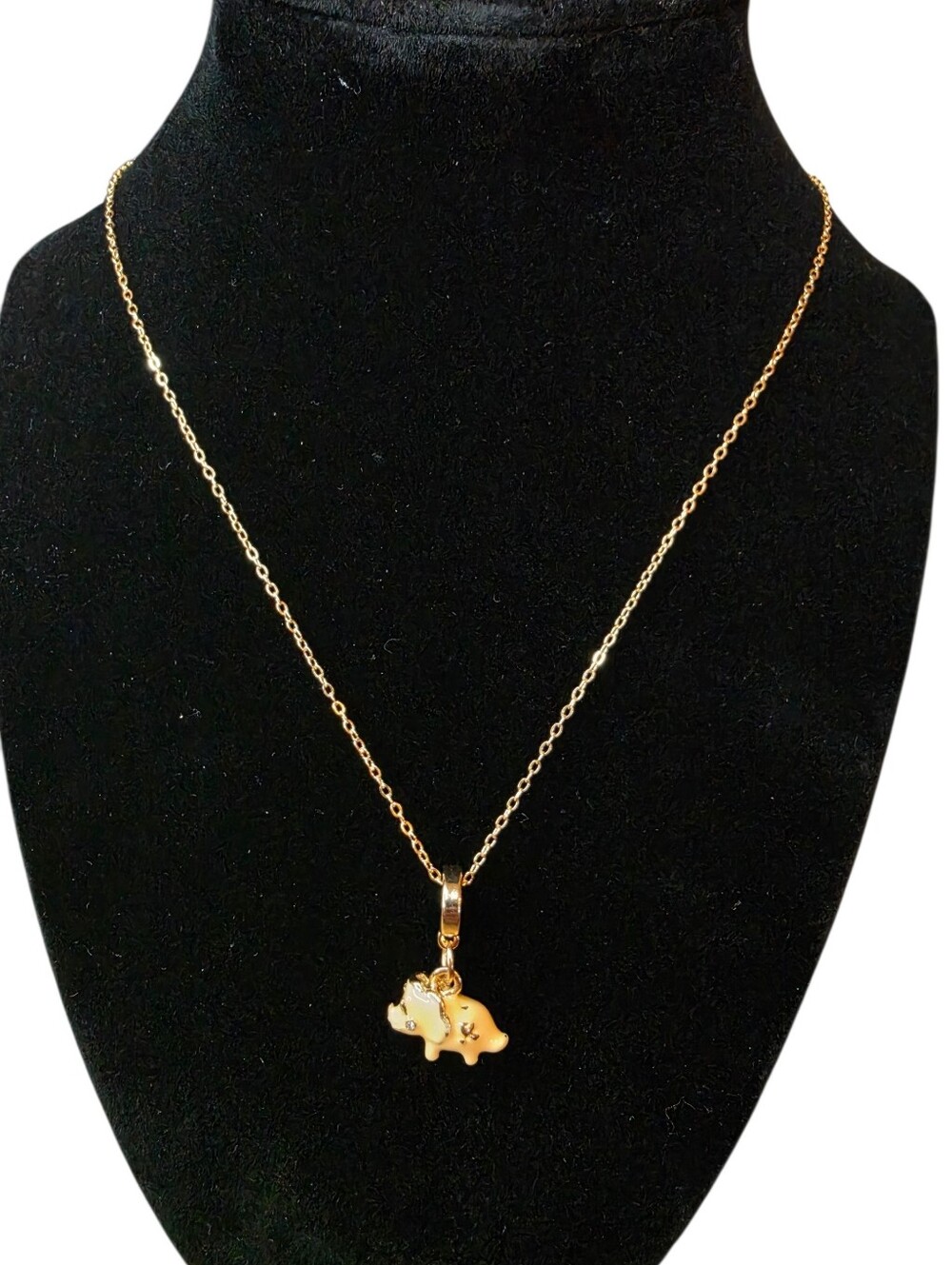 ​Gold Triceratops Dinosaur Pendant Necklace Stainless Steel Chain